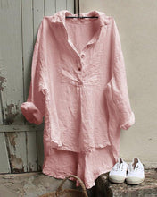 Load image into Gallery viewer, V-neck Loose Cotton And Linen Casual Shirt