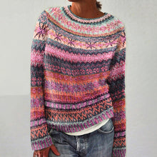 Load image into Gallery viewer, Vintage Fairman Island Knit Jacquard Crew Neck Sweater