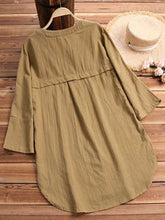 Load image into Gallery viewer, Women&#39;s Casual Pure Color Literary Cotton And Linen Shirt