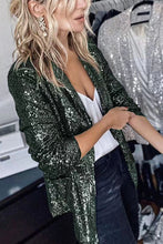 Load image into Gallery viewer, Long Sleeve Sequined Lapel Blazer