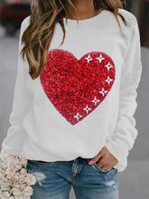 Load image into Gallery viewer, Women's Heart Print Round Neck Sweatshirt