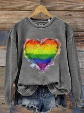 Load image into Gallery viewer, Colorful Heart Print Casual  Sweatshirt
