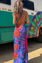 Load image into Gallery viewer, Barbie La Bamba Tie-dye Print Back Lace-up Stretch Maxi Dress