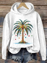 Load image into Gallery viewer, Women&#39;s Christmas Palm Tree Printed Casual Hoodie