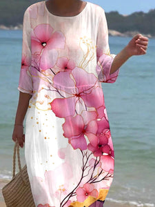 Women's Floral Print Seaside Resort Dress