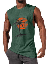Load image into Gallery viewer, Men's Comfortable Solid Color Hawaiian Coconut Sleeveless Print T-shirt