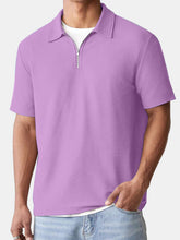Load image into Gallery viewer, Men's Summer Solid Color Waffle Comfort Short Sleeve Polo Shirt