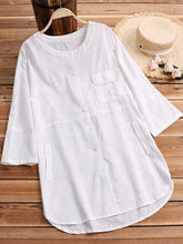 Load image into Gallery viewer, Women&#39;s Casual Pure Color Literary Cotton And Linen Shirt