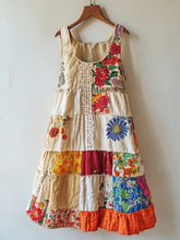 Load image into Gallery viewer, Boho Lace Floral Patchwork Linen Blend Dress e4c0