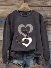 Load image into Gallery viewer, Heart/Cordate Print Valentine's Day Casual Sweatshirt
