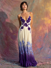 Load image into Gallery viewer, Elegant Boho Floral Sequin Embroidery Women's Spaghetti Strap Maxi Dress