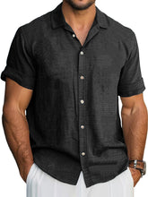 Load image into Gallery viewer, Men's Hawaiian Solid Lapel Short Sleeve Shirt