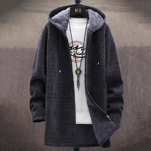 Men'S Plush Thick Knitted Sweater Coat Cardigan