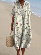 Load image into Gallery viewer, Women's Vintage Lovely Floral Art Print Casual Flowy Dress