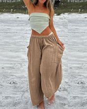 Load image into Gallery viewer, Solid Cotton Linen Loose Wide Leg Casual Pants