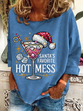 Load image into Gallery viewer, Women&#39;s Christmas Santa&#39;s Favorite Hot Mess Printed Casual Sweatshirt