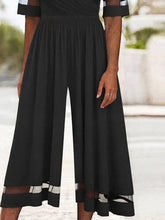 Load image into Gallery viewer, Women's Casual Solid Color Splicing Mesh Loose Jumpsuit