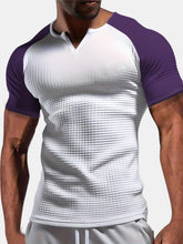 Load image into Gallery viewer, Men's Waffle Solid Color Raglan Short Sleeve T-shirt