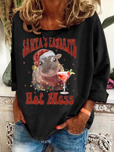 Load image into Gallery viewer, Women's Christmas Hippo Cocktail T-Shirt