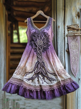 Load image into Gallery viewer, Vintage Life Of Tree Tribal Lace Patchwork Art Comfy Tank Dress