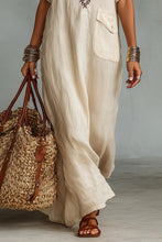 Load image into Gallery viewer, Women's Minimalist Linen Blend Short-sleeved Shirt Maxi Dress