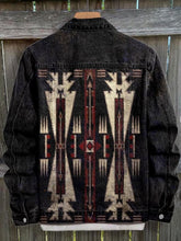 Load image into Gallery viewer, Vintage Black Print Casual Denim Jacket