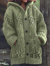 Load image into Gallery viewer, Classy Floral Lace Embroidered Knit Hooded Cardigan