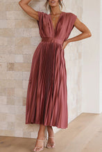 Load image into Gallery viewer, Hello Gorgeous Satin Pleated Midi Dress