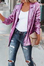 Load image into Gallery viewer, Long Sleeve Sequined Lapel Blazer