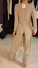 Load image into Gallery viewer, Women's Round Neck Long Sleeve Polka Dot Print Suit