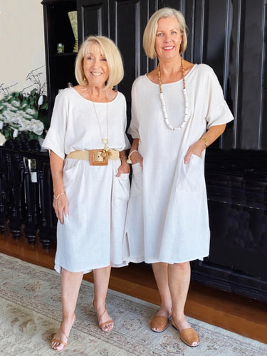 Round Neck Cotton linen Beach  Dress Plus Size