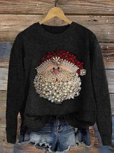 Load image into Gallery viewer, Women's Christmas Santa Claus Jewel Art Crew Neck Sweatshirt