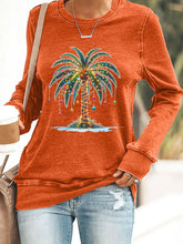 Load image into Gallery viewer, Women's Christmas Palm Tree Print Sweatshirt