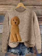 Load image into Gallery viewer, Fuzzy Golden Doodle Dog Felt Cozy Knit Sweater
