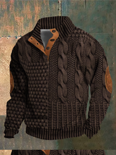 Load image into Gallery viewer, Men's Casual Retro Print Stand Collar Button Sweatshirt