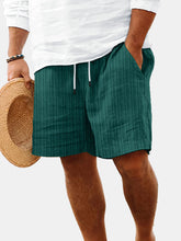 Load image into Gallery viewer, Men's Summer Solid Color Vertical Strip Casual Beach Shorts