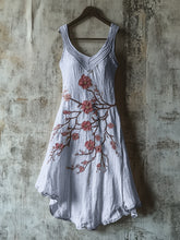 Load image into Gallery viewer, Vintage Celtic Knot With Cherry Blossoms Pattern Linen Tank Dress