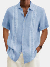 Load image into Gallery viewer, Men's Summer Simple Striped Printed Short-sleeved Shirt