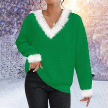 Load image into Gallery viewer, Women&#39;s Fluffy Holiday Waffle Sweatshirt.