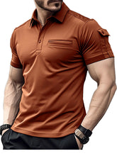 Load image into Gallery viewer, Men's Summer Sports Casual Pocket Lapel Solid Color Linen Polo Shirt
