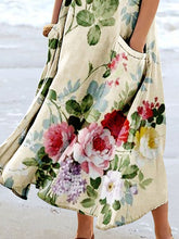 Load image into Gallery viewer, Women's Floral Art Print Pocket Casual Resort Comfort Maxi Dress