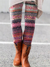 Load image into Gallery viewer, Retro Christmas Pattern Knitted Print Leggings