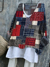 Load image into Gallery viewer, Japanese Sashiko Art Stitched Linen Blend Tunic