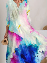 Load image into Gallery viewer, Women&#39;s Watercolor Splash Pattern Flowing Dress