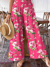 Load image into Gallery viewer, Women&#39;s Rose Floral Pattern Cotton and Linen Pants