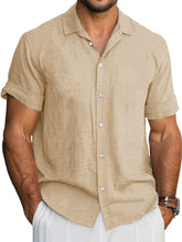 Load image into Gallery viewer, Men's Hawaiian Solid Lapel Short Sleeve Shirt