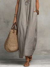 Load image into Gallery viewer, Bohemian Sleeveless Ruffle V-Neck Flowy Maxi Dress