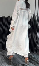 Load image into Gallery viewer, Women's Linen Back Cut-Out Shirt And Trousers Two-Piece Set