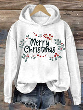 Load image into Gallery viewer, Women's Christmas Holly Print Hooded Sweatshirt