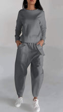 Load image into Gallery viewer, Casual Round Neck Long Sleeve Two Piece Suit